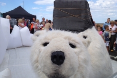 Animatronic polar bear helps launch Sheringham Shoal to the local community in Wells-next-the-Sea